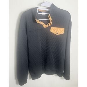 zyia quilted snap pocket active black sweatshirt with tan accents size xxl